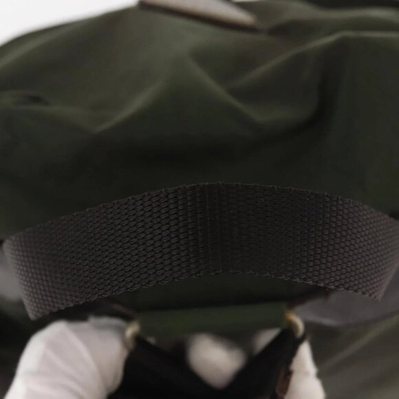 PRADA Backpack Nylon Khaki Silver Auth hk3056 - Picture 8 of 16